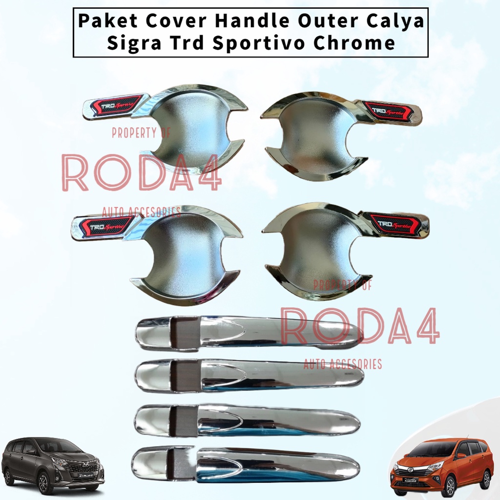 Paket Outer Handle Tank Cover Calya Sigra Trd Sportivo Carbon 2016 2017 2018 2019 2020 2021 2022 2023