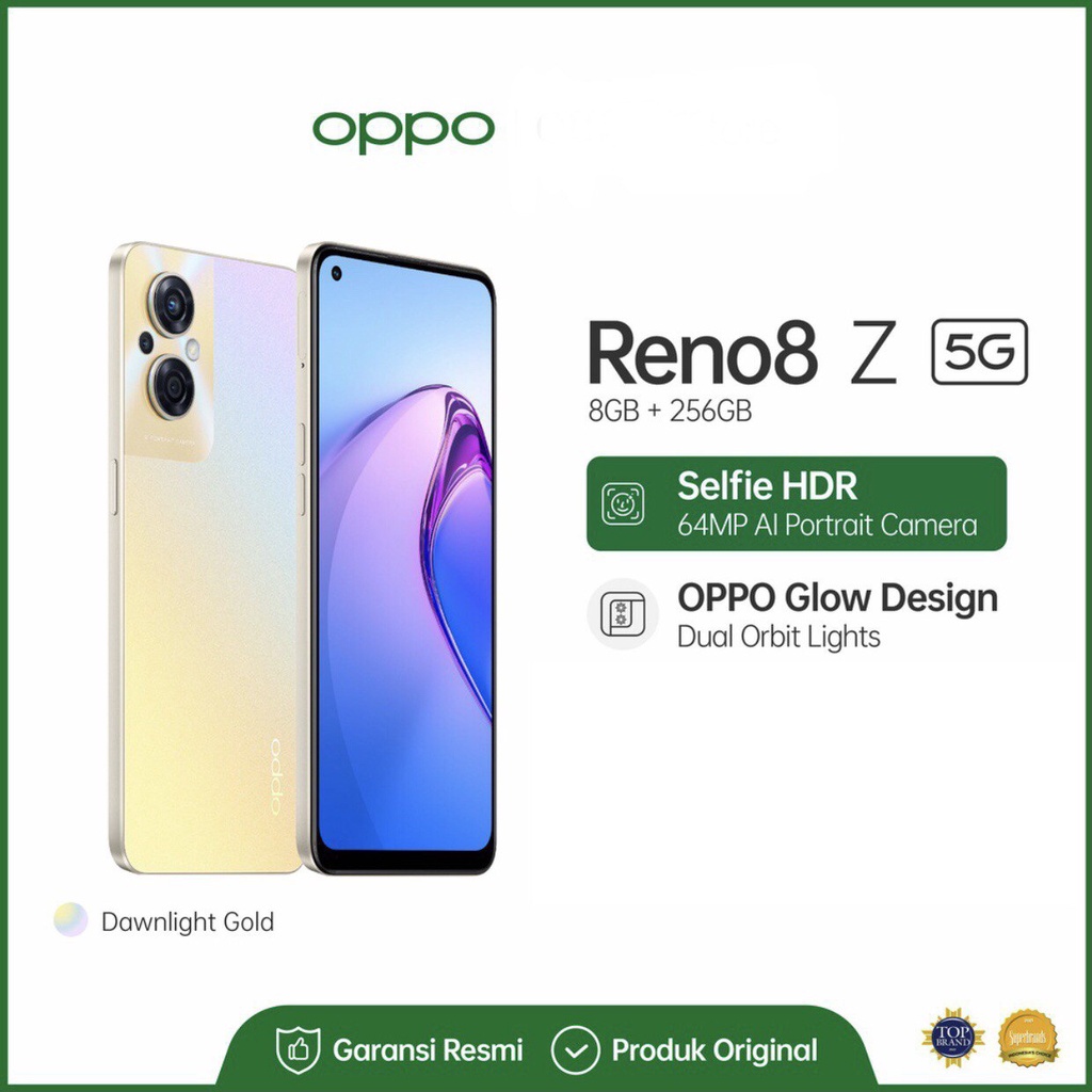 Oppo Reno8 Z 5G | Reno 8Z 5G |8GB+256GB | Snapdragon 695 5G | 64MP Triple Camera | 6.43&quot; AMOLED | 4500mAh | Garansi Resmi Oppo 1 Tahun