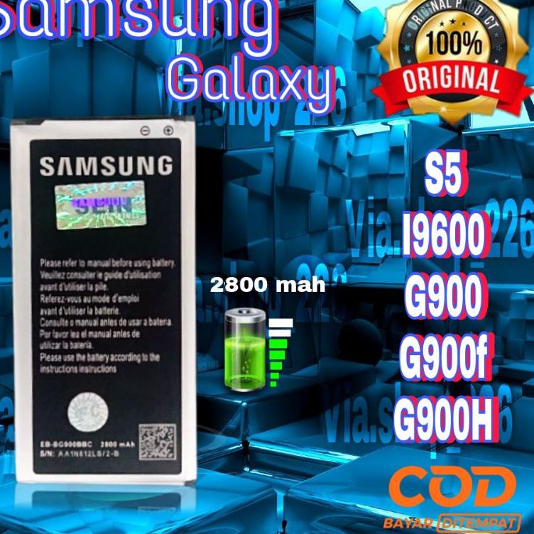 ⍗ BATERAI SAMSUNG GALAXY S5 DOCOMO EB-BG900BBC i9600 G900 G900f G900h ORIGINAL BATTERY BATRE HENDPHO