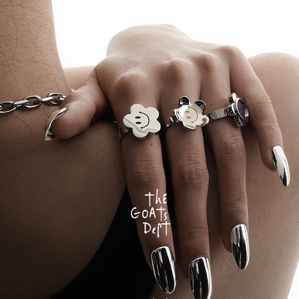The Goats Dept - Flower Smile Murakami Ring / tgd604 original cincin titanium stainless antikarat