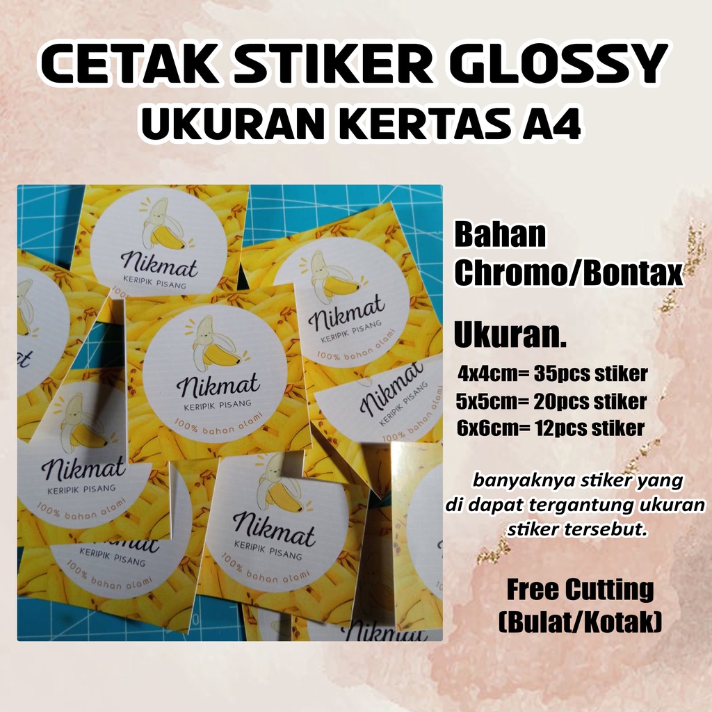 

CETAK GLOSSY STIKER LABEL Uk. A4