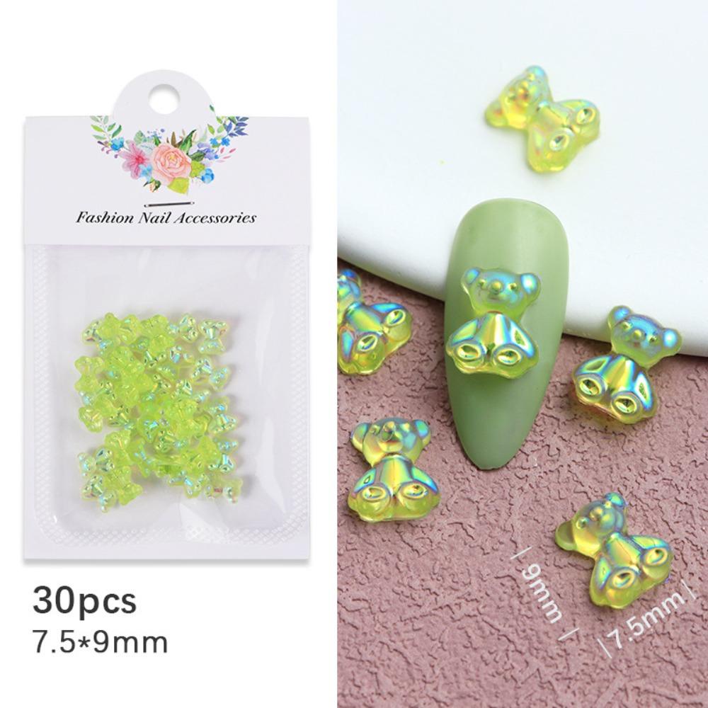 Mxbeauty Beruang Dekorasi Kuku Wanita Lucu Manicure Aksesoris Hiasan Kuku Jepang Nail Art 3D Nail Jewelry