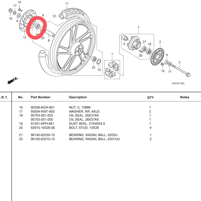 SIL SEAL RODA BELAKANG KANAN CS1 SONIC GTR 150 1biji 26.37.6