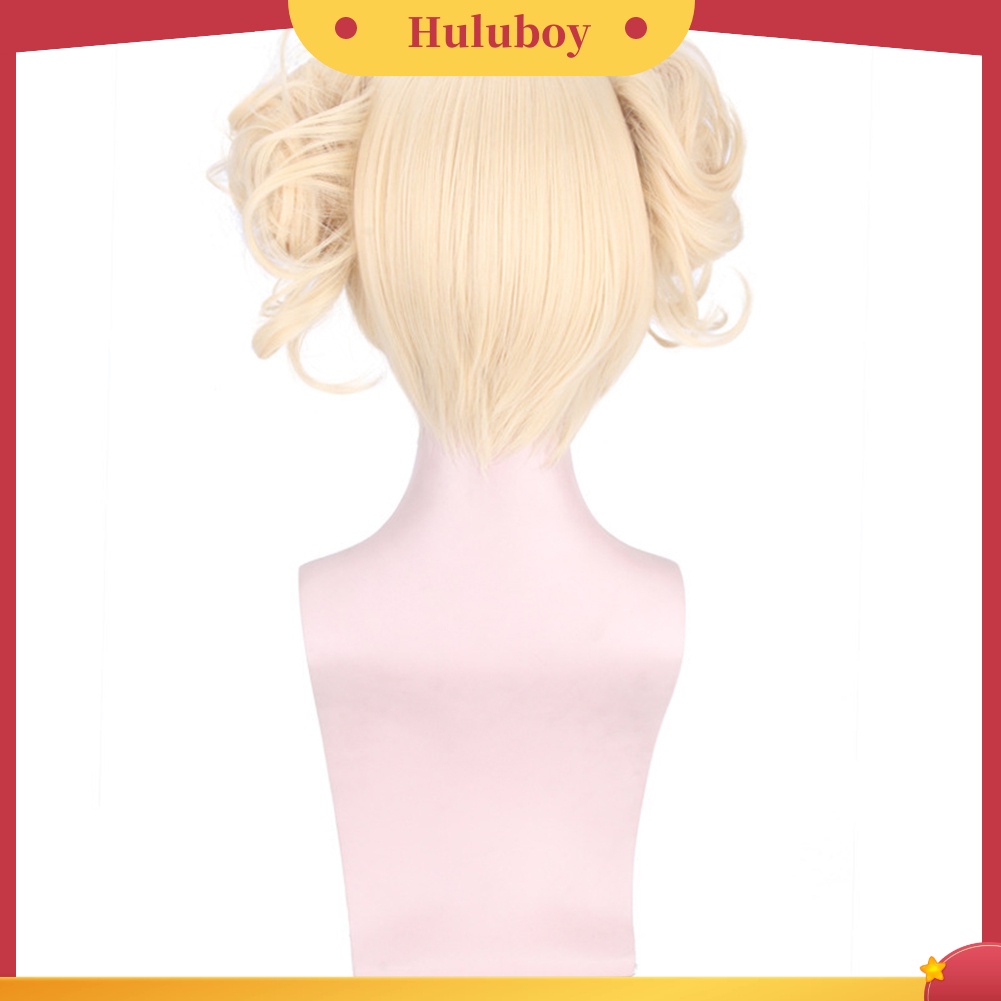 Wig Rambut Sintetis Model Pendek Dengan 2 Buns Poni Untuk Wanita