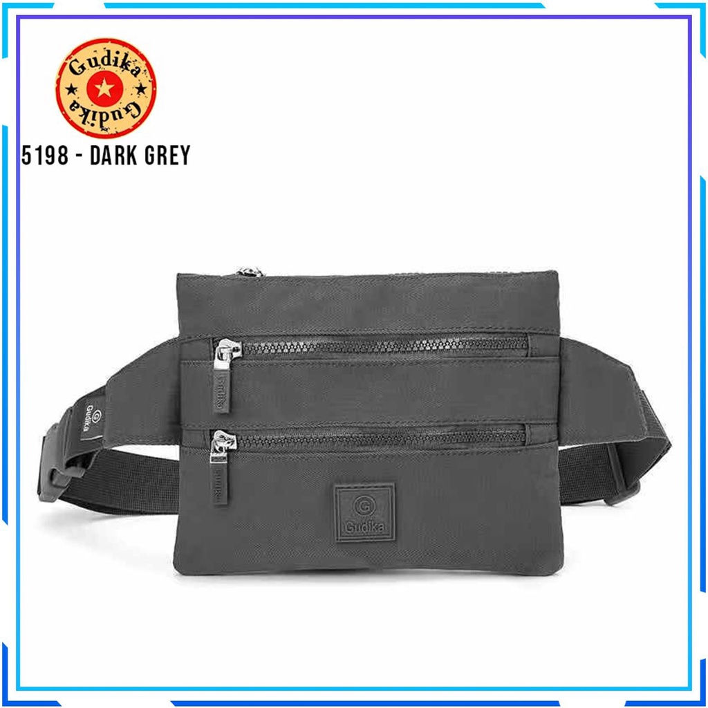 BIG PROMO  GUDIKA 5198 - Tas Waistbag Wanita Kekinian Import Original Terbaru Bahan Nilon Waterproof Anti Air Sling Bag Premium Korea bisa muat banyak barang banyak slot kocek terlaris - tas wanita - tas cewek - tas kerja - tas pinggang - gudika bag