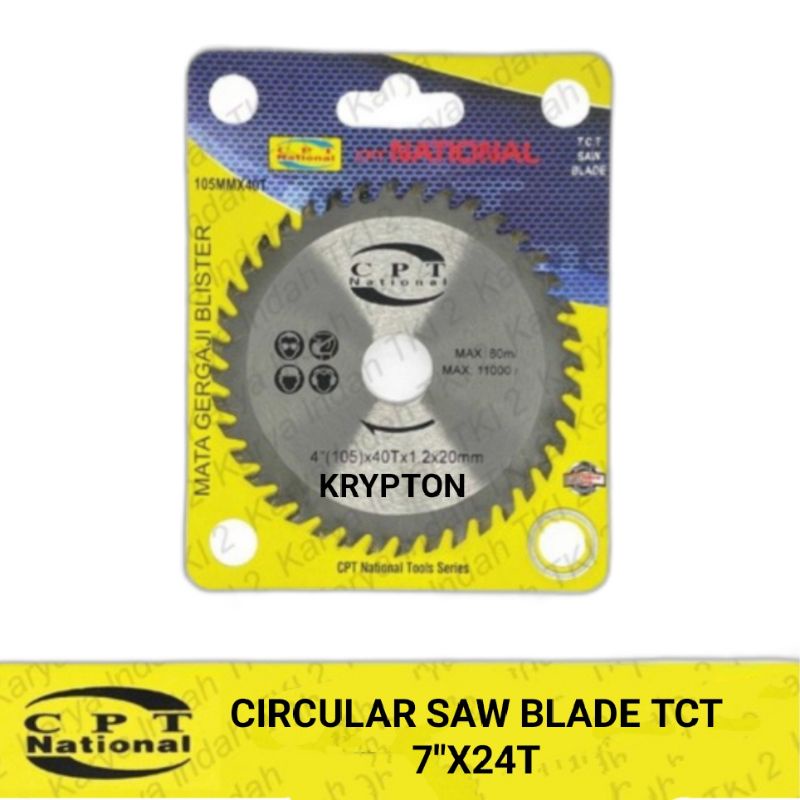 mata gergaji kayu / Saw Blade tct 7&quot; cpt national