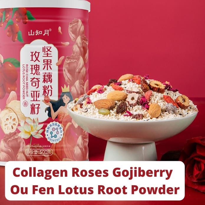 

Barang Baru ✻ Rose collagen gojiberry ou fen lotus meal soup bubuk akar teratai 500 gram makanan diet makanan sehat++