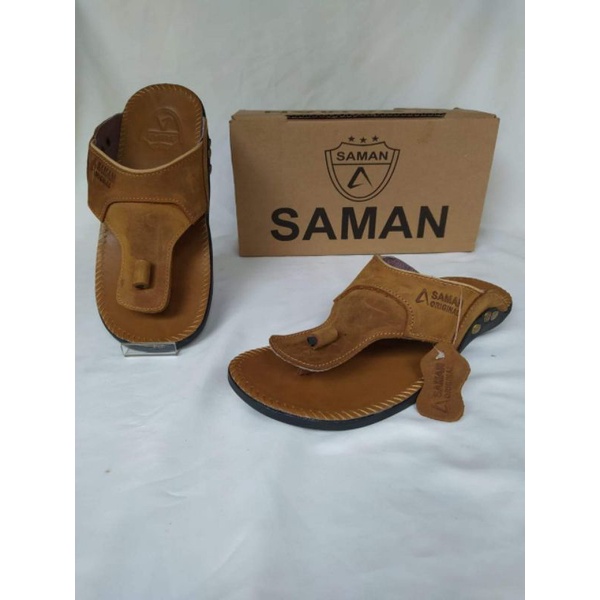 Sandal Kulit Pria Original SAMAN Kode Jepit