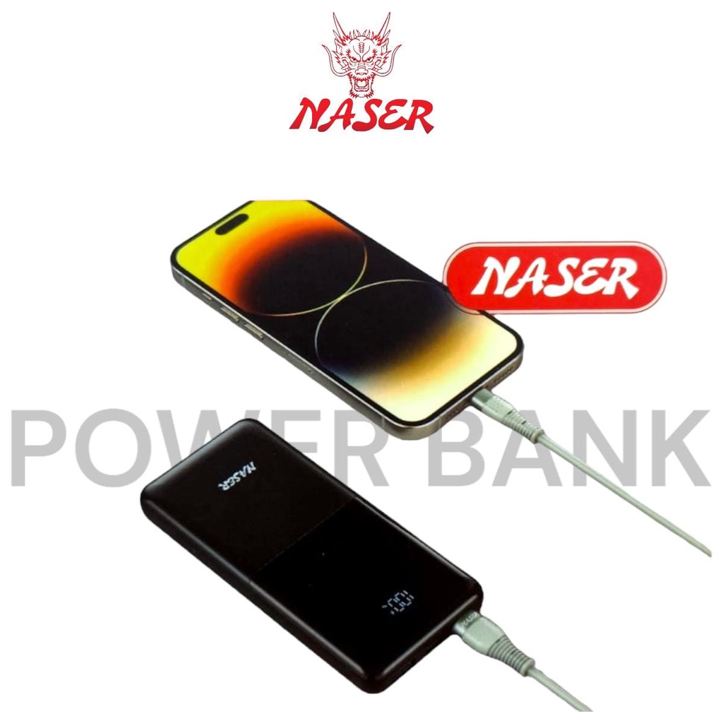 POWERBANK NASER 10000MAH 22.5W PB-01 / PB 2USB CHARGER SAFETY POLYMER BATTERY