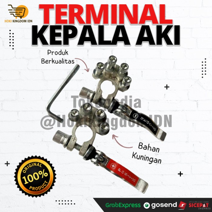 KEPALA AKI KLEM AKI TERMINAL ACCU MOBIL BAHAN KUNINGAN