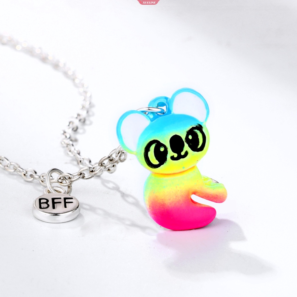 2 Pcs/set koala Beruang Bentuk Liontin Sahabat Anak Perempuan BFF Kalung Rantai fashionable Dan Lucu Hadiah Perhiasan [ZXL]