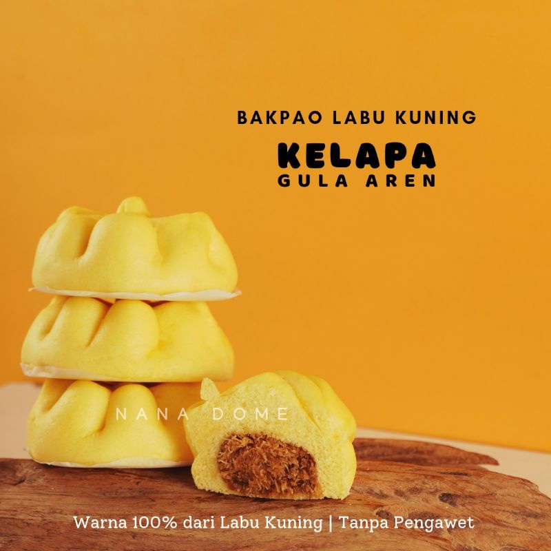

KELAPA GULA AREN. Bakpao Labu Kuning NANA DOME. Pumpkin Pao. ENAK SEHAT