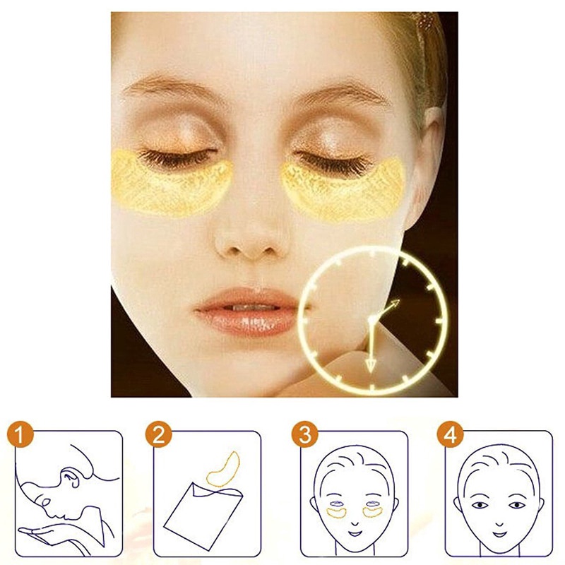 24K Eye Mask Collagen Eye Patch Masker Mata Gel Bawah Mata Perawatan Pereda Kelelahan