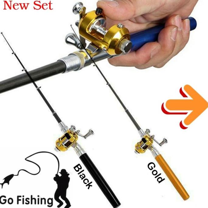 [Bayar DiTempat] 1 Set Joran Pancing Mini Pulpen / Pancingan Pena Mini 1 Set