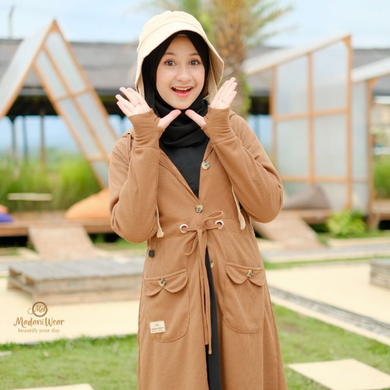 Outer Shafiyah Madani wear Alietha | Shafiyah Mom n kids Outer Cardigan Muslimah Long Outer