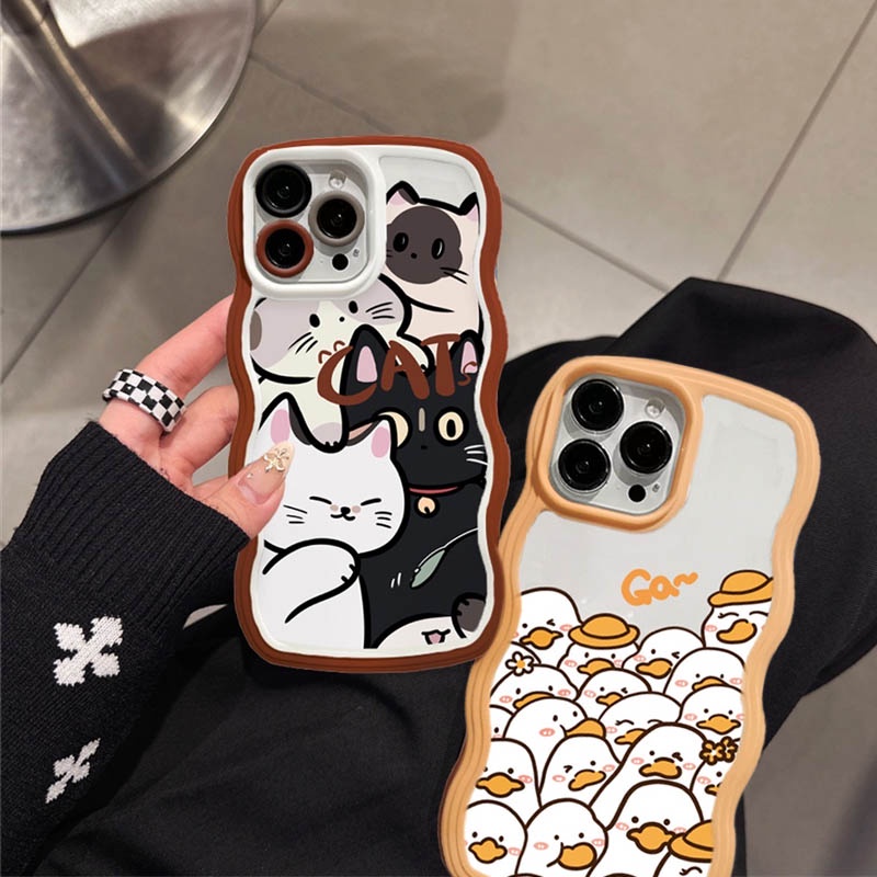 Samsung A04 A04 A04E A13 A03 A03S A23 A22 A21S A12 A02S A04S A11 A51 A10 A30 A50 A52 A20S A10S M12 A71 A73 A53 A33 A32 M22 M32 Kucing Lucu Bebek Putih Kreativitas Casing Silikon Populer