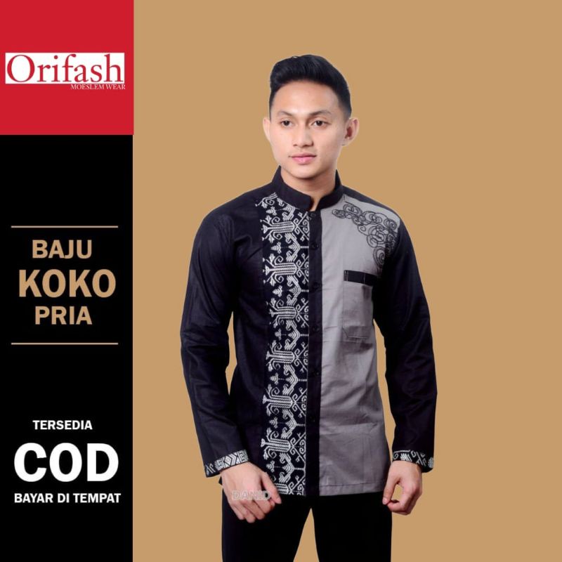 koko pria dewasa lengan pendek baju muslimin bahan katun halus tebal dan menyerap keringat