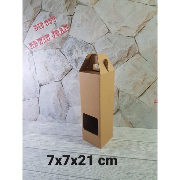 

Kardus Box uk 7x7x21 cm Kotak Karton DIECUT Tenteng DT ( LUBANG/ TANPA LUBANG).