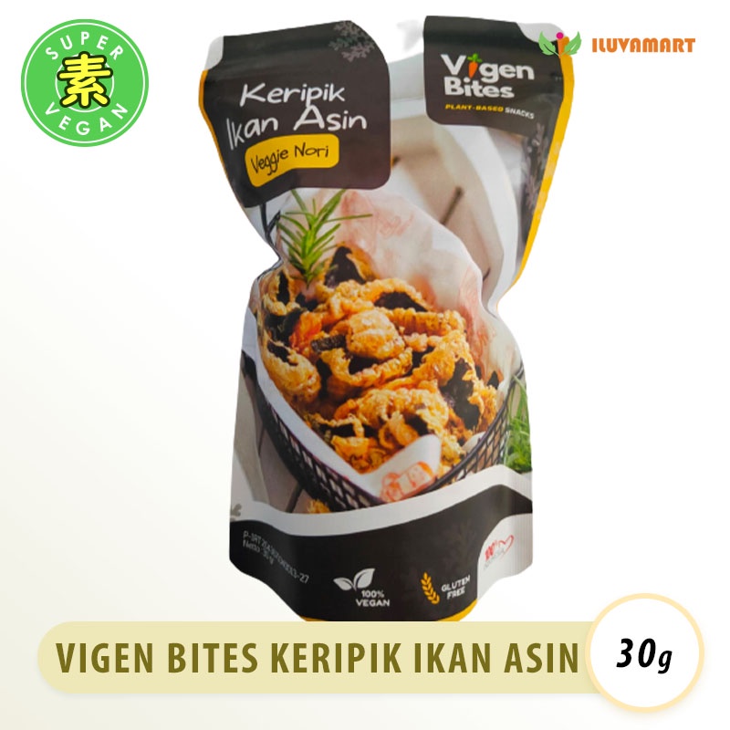 

Vigen Bites Keripik Ikan Asin 30gr / Kripik Ikan Asin Veggie Nori Vegetarian