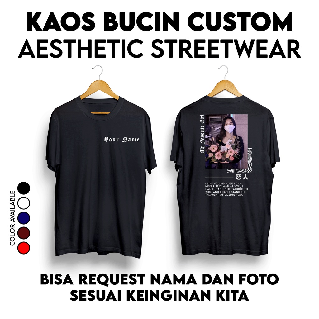 Kaos Baju Custom Foto Aesthetic Tshirt Premium