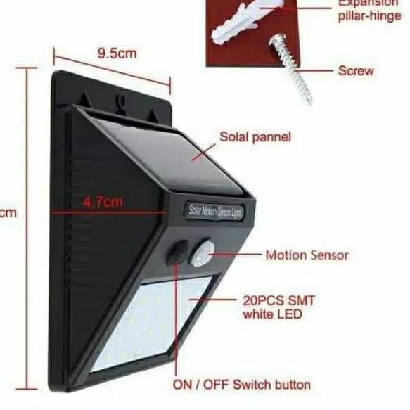 Terlaris.. Lampu  Tenaga Matahari 30 led sensor cahaya