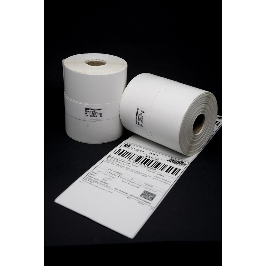 GROSIR!!! KERTAS LABEL THERMAL KERTAS LABEL RESI 100X150 250ROLL