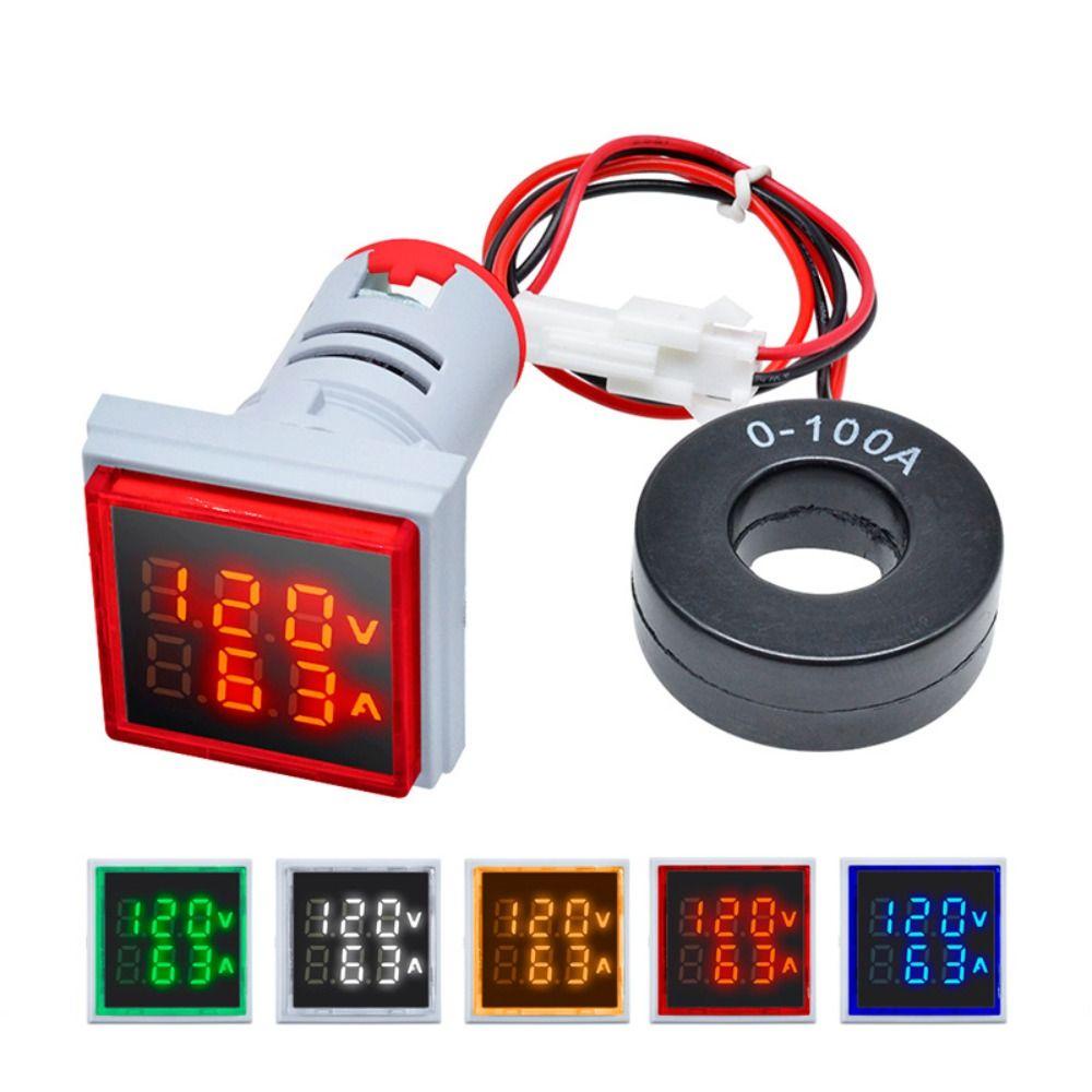 Lanfy Digital Voltmeter Ammeter 110V 220V Car Volt Tester Square Signal Light Car Volt Amp Tester Detector