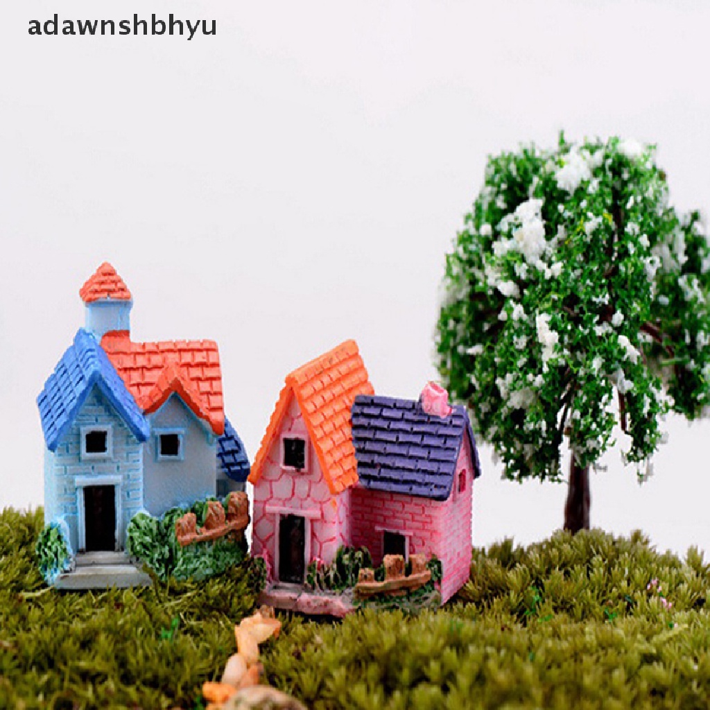 Adawnshbhyu Miniatur Rumah Boneka DIY Rumah villa Woodland fairy Planter Taman Dekorasi Rumah ID