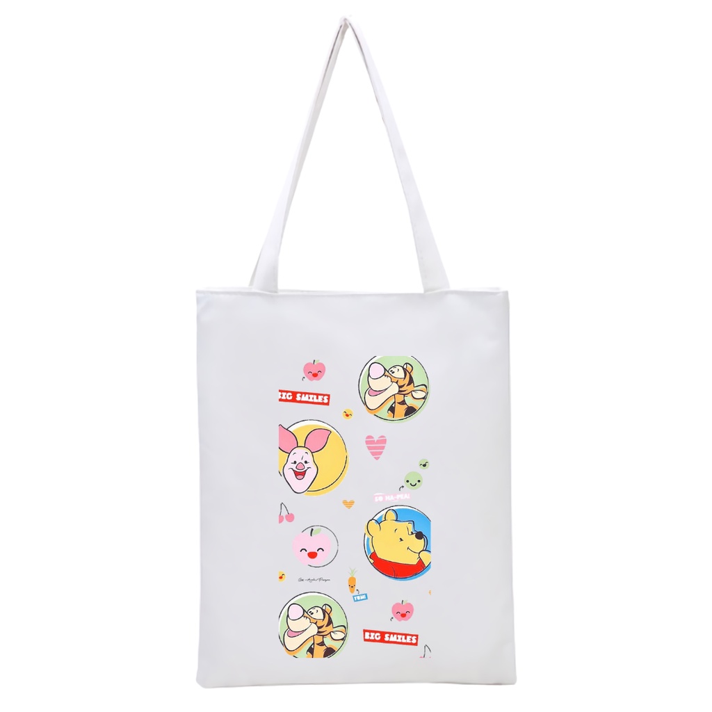 NEW BISA CUSTOM TOTEBAG RESLETING PRINTING TOY STORY princess WINNIE THE POOH TAS KULIAH TOTE SEKOLAH || KIIYOOMII ||