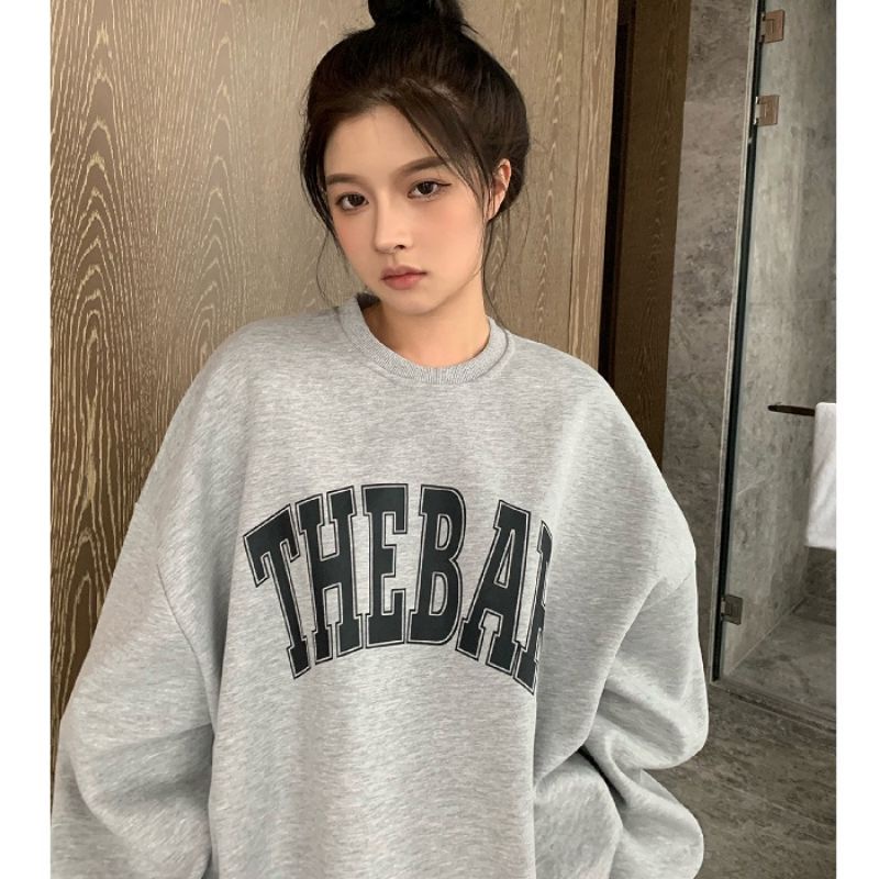 Sweater Oversized Korean Style (S - 6XL) Crewneck THE BAR Harajuku Street Style Hop Hop BIG Size Jumbo Unisex S M L XXL XXXL 4XL 5XL 6XL Benhur Blue Elektrik Mocca Coksu Ulzzang Jaket Jumbo Sweatshirt Harajuku
