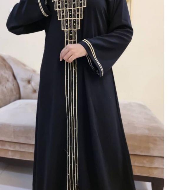 11.11✔️Abaya Hitam Turkey Bordir Piramid Bahan Jetblack Kualitas Boutique|SQ6