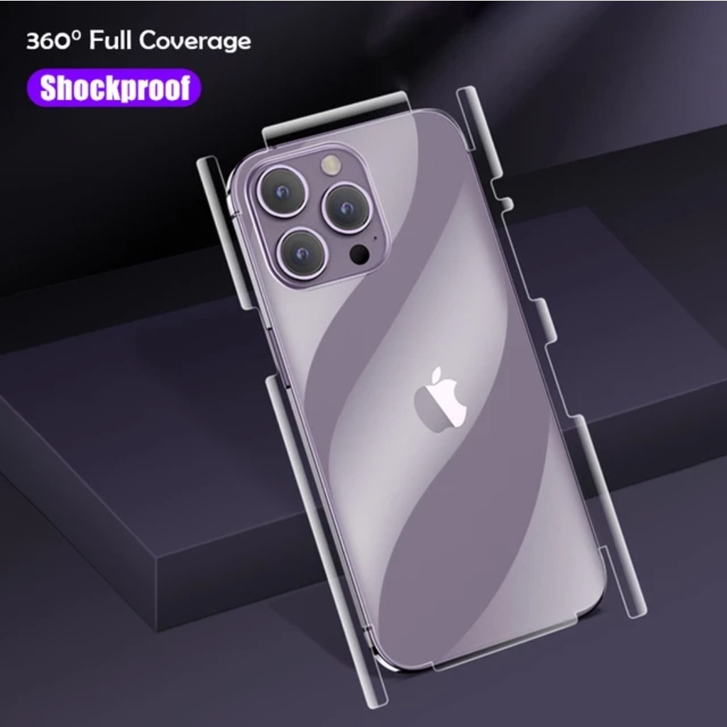 360 Derajat iPhone 11 11PRO 11PROMAX Hydrogel Back+ Side Anti Glare or Clear Bening Glossy Transparent Hidrogel belakang Sampai Bazzel A Gores Minyak Matte-Mate Doff-Black-Hitam Tons full cover-Ful Coveragel Bazel-Frame Samping Bumper Pro Max Promax 5G