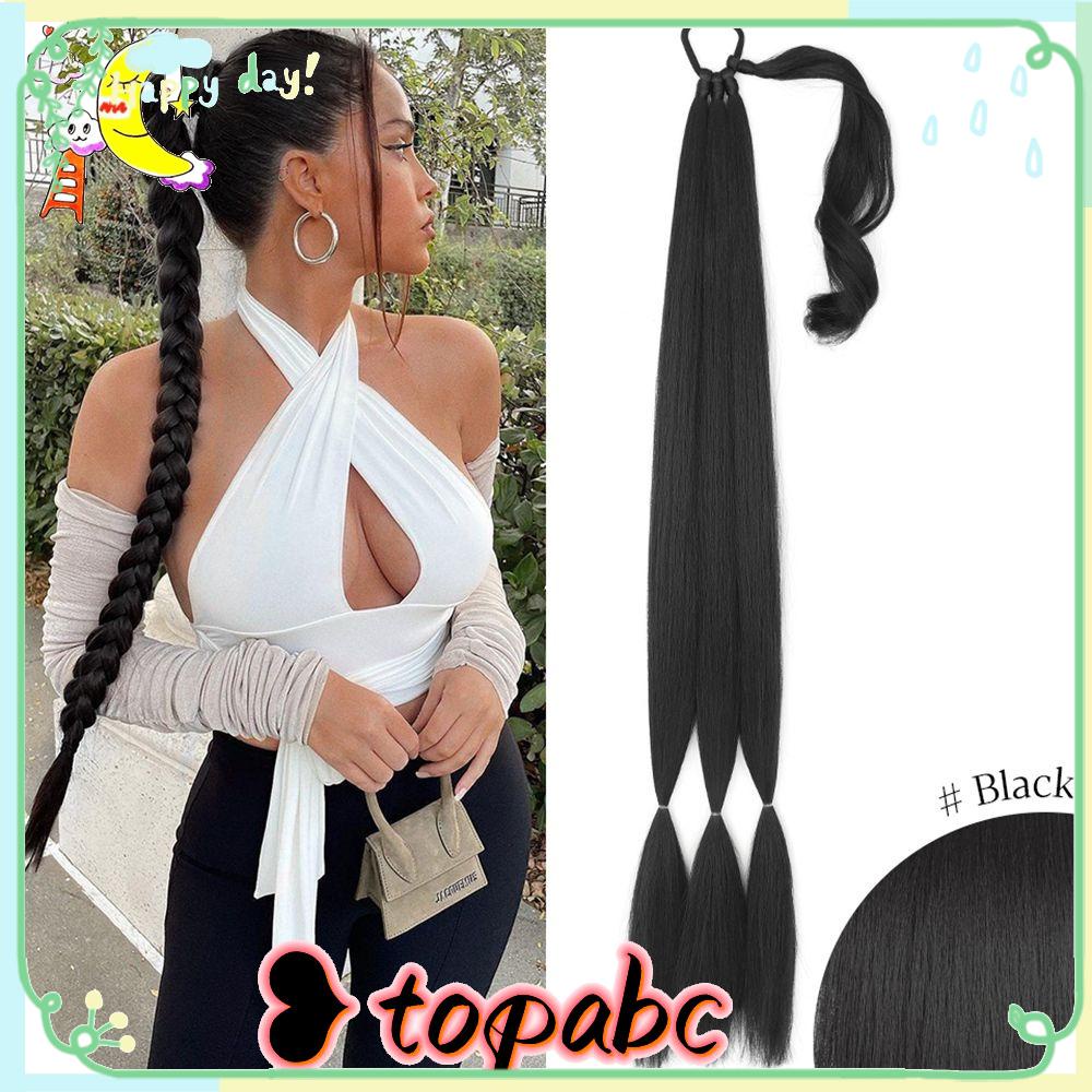 Top Panjang Dikepang Ponytail Extension Penjualan Panas Rambut Ekstensi Bungkus Lurus Sekitar 31.5 Inch