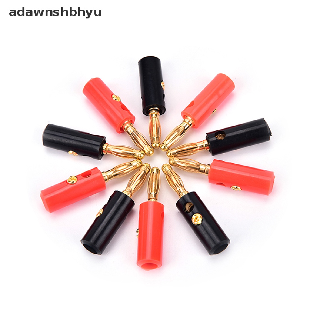 Adawnshbhyu 10pcs/lot audio speaker Sekrup banana gold Plat Colokan Konektor 4mm ID