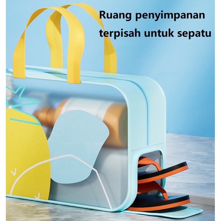 Tas Kosmetik Travel Bag Pouch Kosmetik wash bag Tas Make up Pouch Tas berenang Transparan Tahan Air