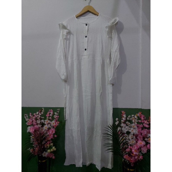 gamis serat kayu putih