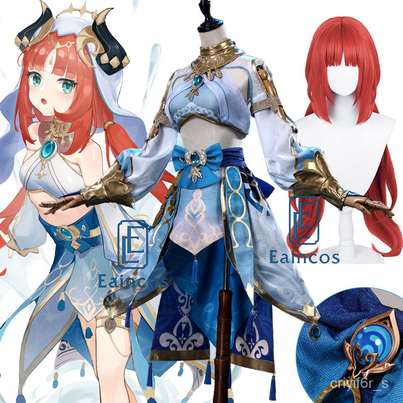 Game Genshin Impact Sumeru Nilou Cosplay Halloween Carnival Costume Women Sexy Dress Wig Anime Unifo
