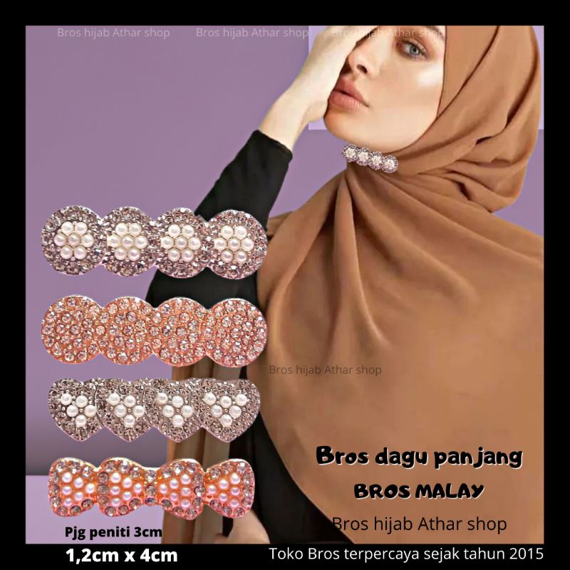 Jual Bros Dagu Malay Bross Dagu Panjang Permata Mutiara Bros Jilbab Pin Peniti Hijab By Bros 2350