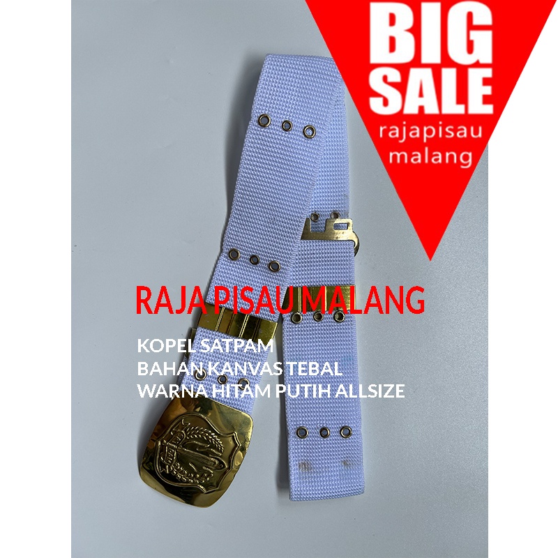 Perlengkapan Satpam Sabuk Kopel / Ikat Pinggang Security Linmas Standar - Hitam Putih KR02