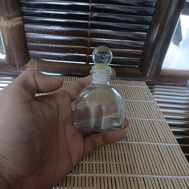 Botol reed diffuser 50ml Bulat tutup Kaca / botol bibit parfum