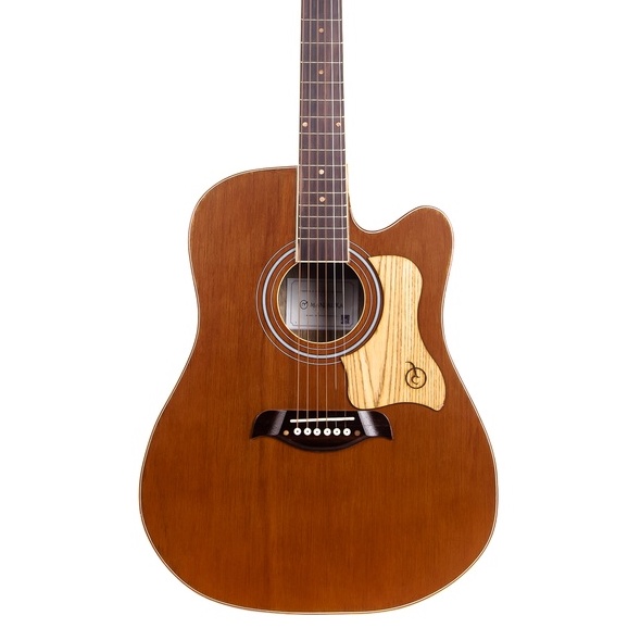 GITAR SEMI AKUSTIK MANDALIKA DTS-06 BROWN DREADNOUGHT OPEN PORE