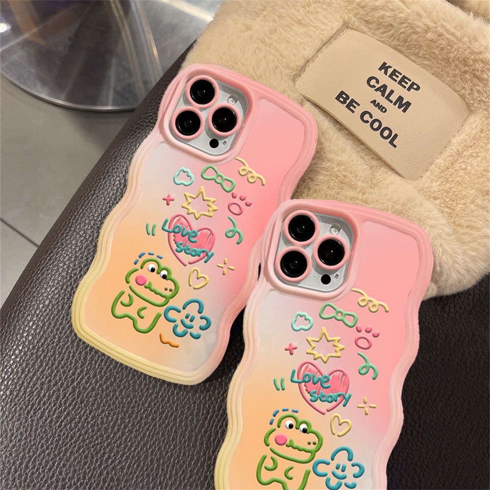 Realme C53 C55 10 C33 C30 C31 C35 C21Y C25Y Realme C11 C25 C17 C15 C12 C3 C2 Realme 7i 5 5i 6i 7 Pro Doodle Animals And Love Wave Edge TPU Phone Case Cover DQ