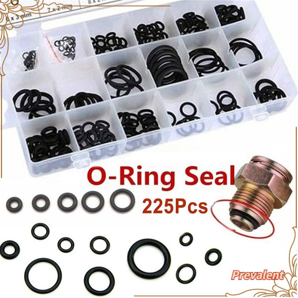 Preva 225Pcs Karet O Ring Universal Reparasi Otomotif Resist Sambungan Sesak Air Minyak Mesin Cuci