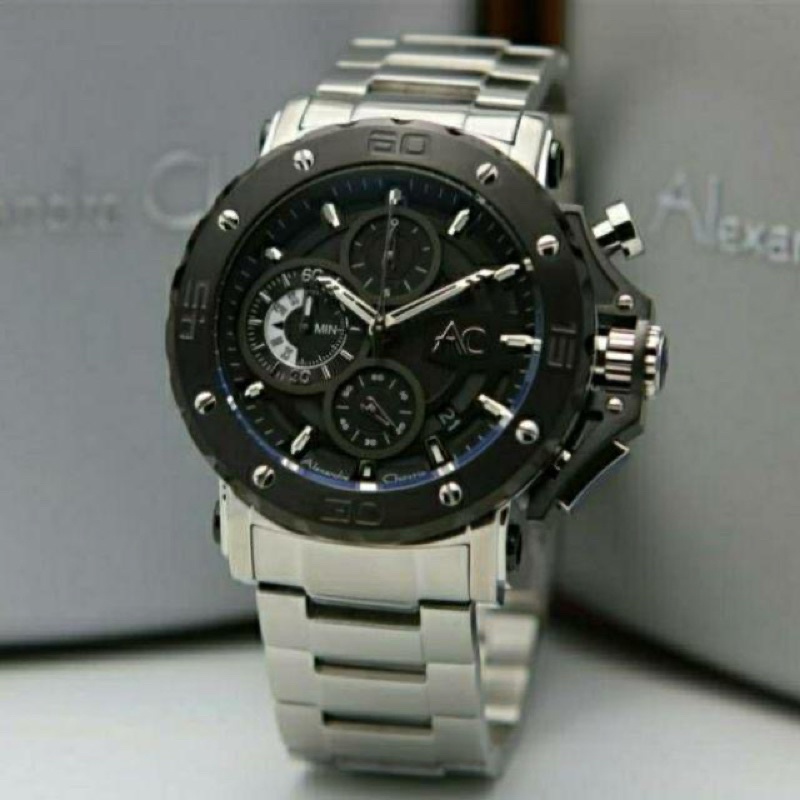 Jam tangan Alexandre Christie pria Collections AC 9205 rantai