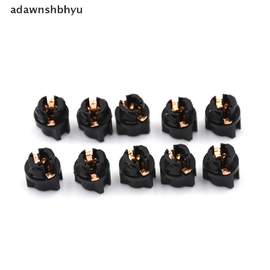 Adawnshbhyu 10Pcs T5 Socket Twist Lock Panel Instrumen Cluster Plug Dash Lampu Bohlam ID