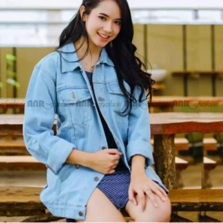 ✓ HARGA PROMO JAKET JEANS DENIM OVERSIZE WARNA PINK TUA WANITA /PRIA BISA COD BAYAR DITEMPAT MURAH B