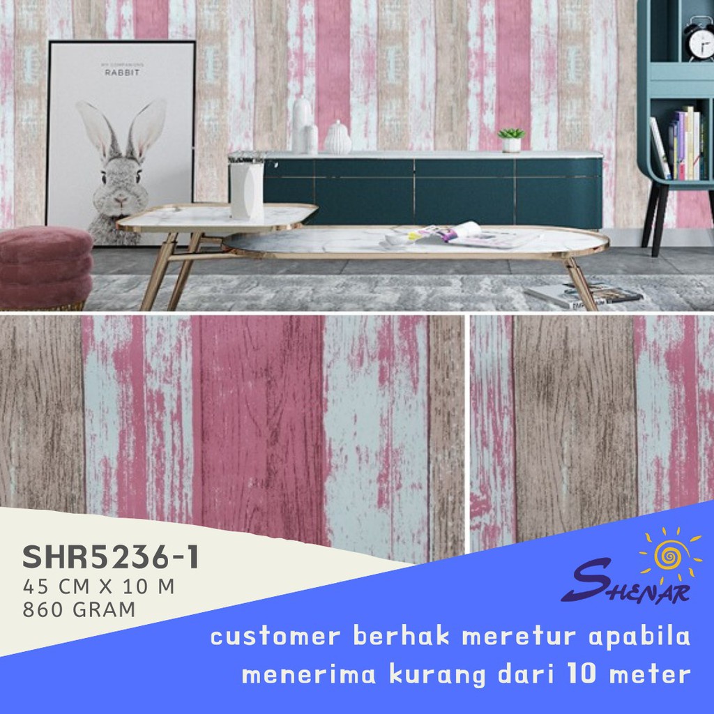 BISA COD , WALLPAPER ROLL UKURAN 45 CM X 10 M STICKER TEMBOL TERMURAH UNIK KARAKTER MOTIF SERBAGUNA DEKORASI - SHENAR