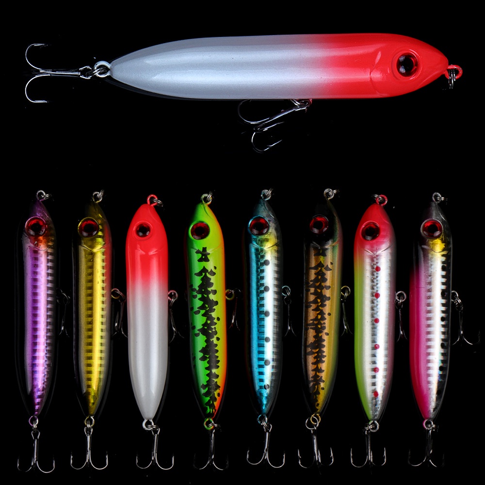 Umpan Popper Pensil Pancing 10cm/12g Umpan Pancing Plastik Umpan Berjalan Kepala Ular Umpan Pensil opwater Fishing Lure