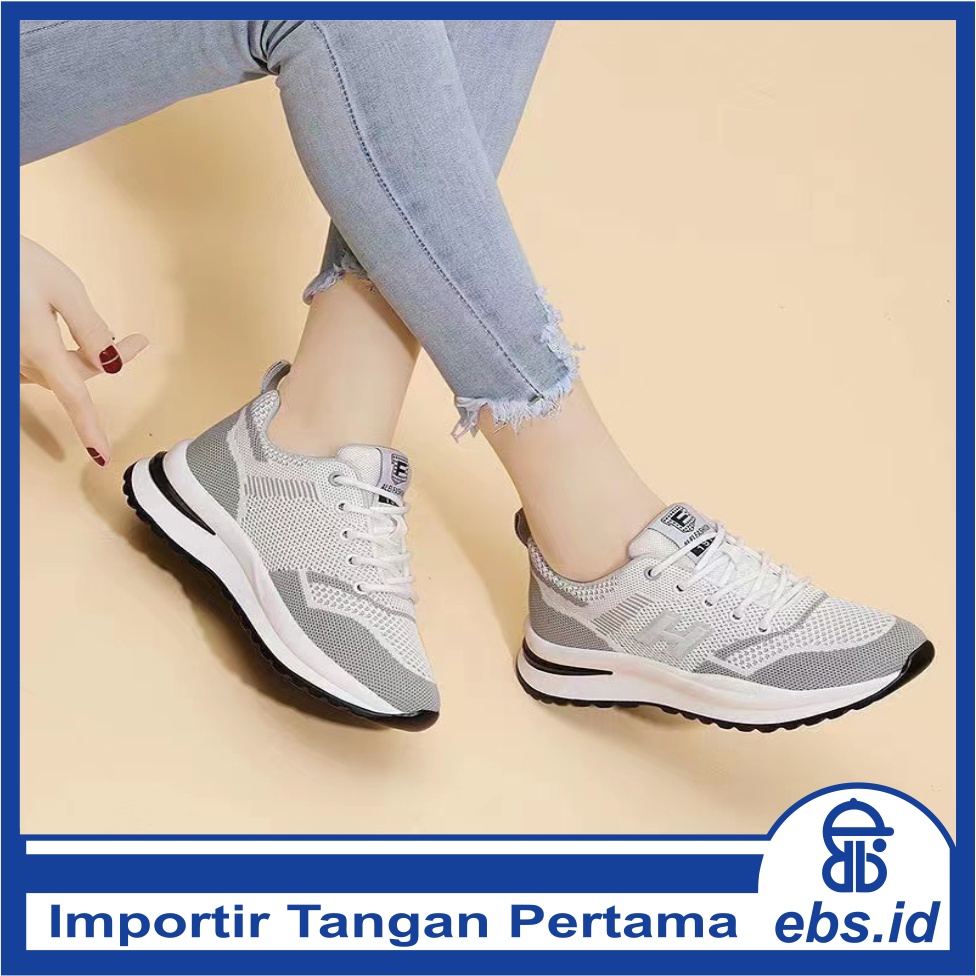 𝐄𝐁𝐒 ✅ SEP019 (Tanpa Kotak) Sepatu Sneakers Wanita Motif Hwei Sporty Model Korea Fashion Casual Sport