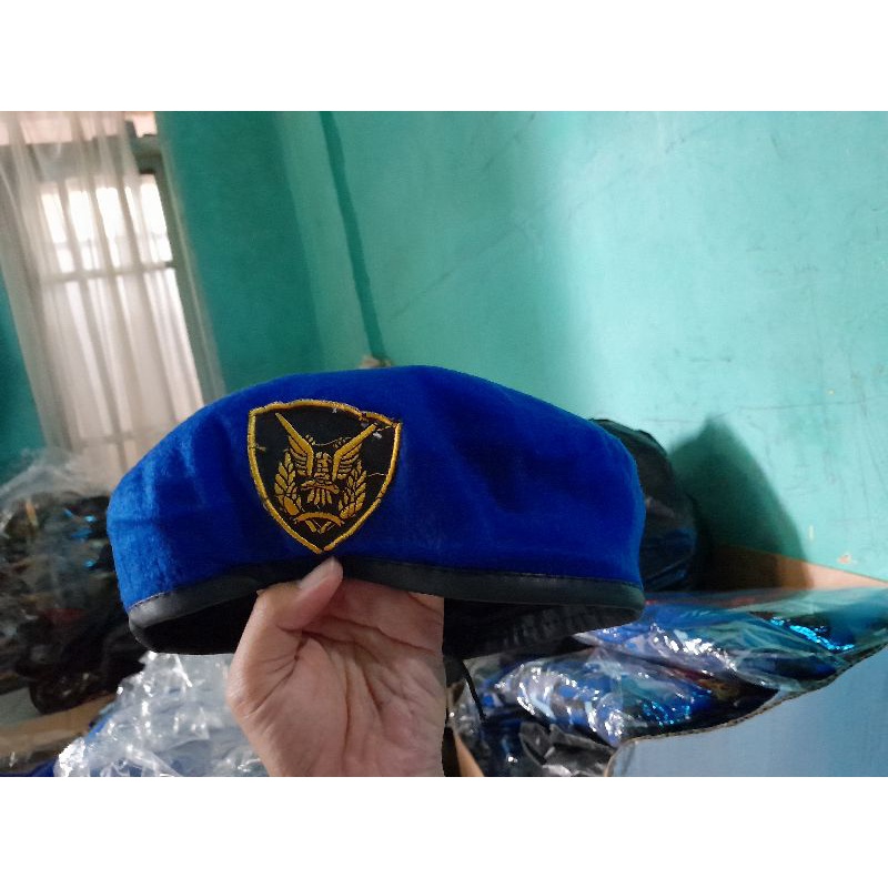 Jual Topi Baret Emblem Tni Angkatan Udara Baret Biru Tni Au Topi